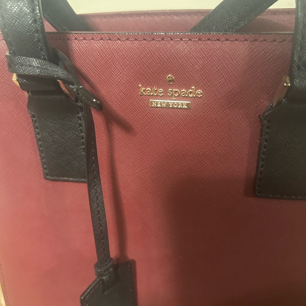 Kate Spade Cranberry and Black Bag - Picture 2 of 7
